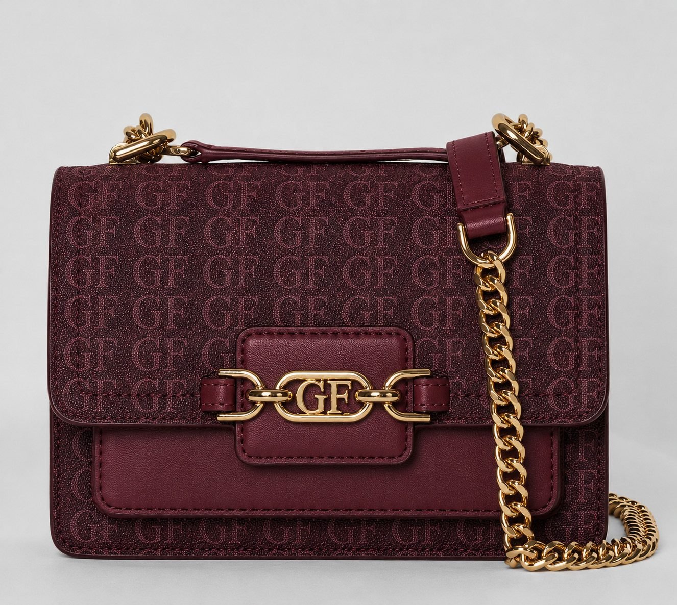 Burgundy chain crossbody bag