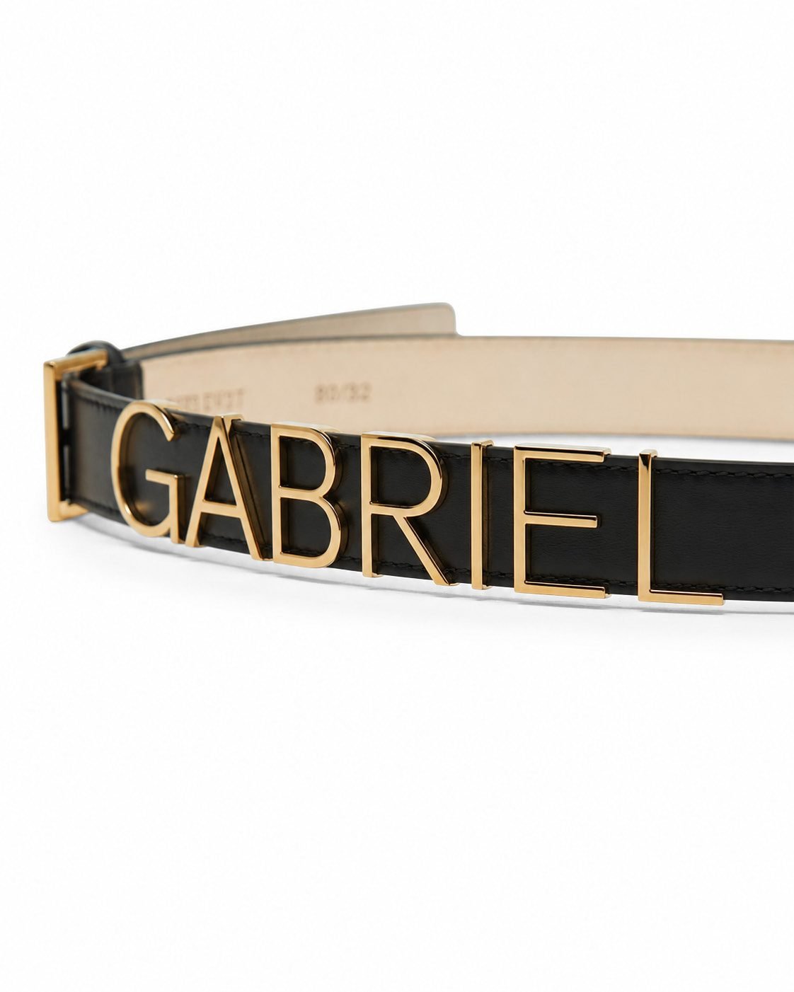 Black leather wrap belt with GF buckle