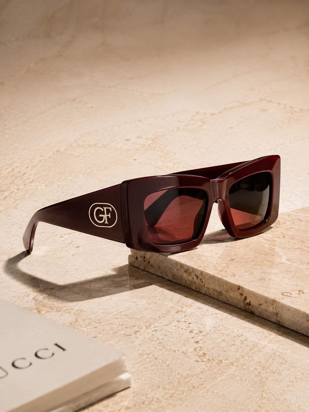 Black acetate sunglasses with gold GABRIEL FERRETTI branding