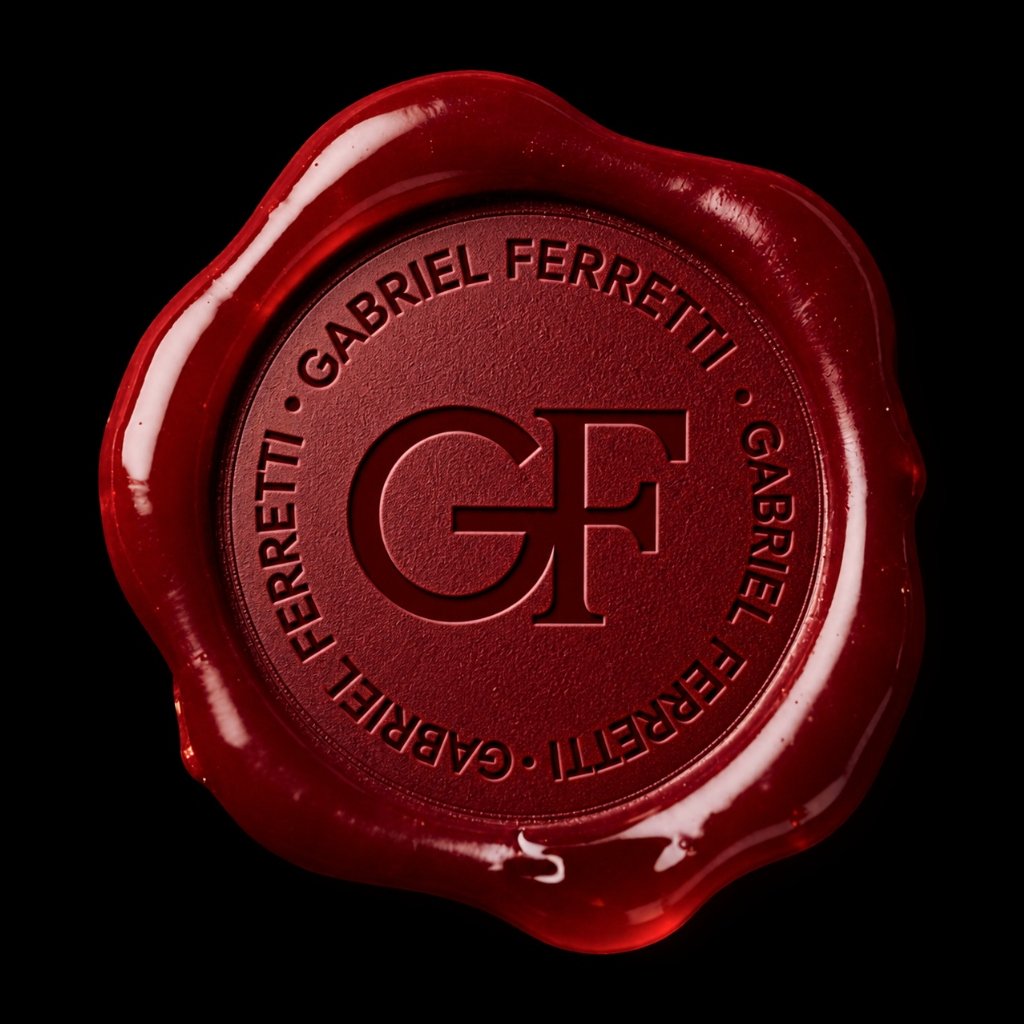 The Gabriel Ferretti wax seal, embossed with the house monogram